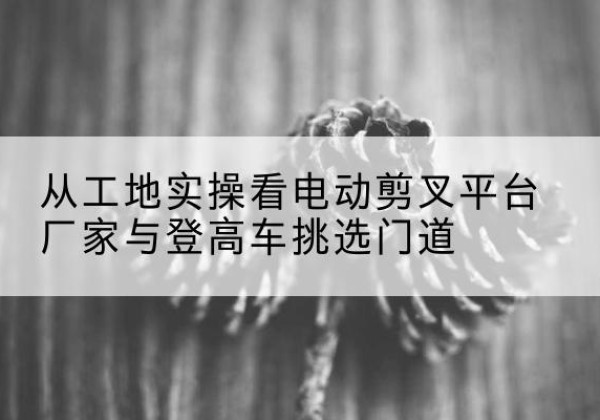 博望电动剪叉升降平台厂家-从工地实操看电动剪叉平台厂家与登高车挑选门道